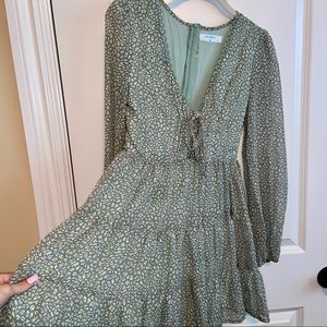 Hello Molly - Olive Green Chiffon Dress